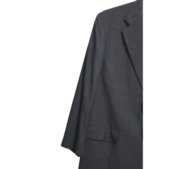 Brooks Brothers Gray Windowpane Single Breasted Wool Blazer Sz 45R - Picture 4 of 13